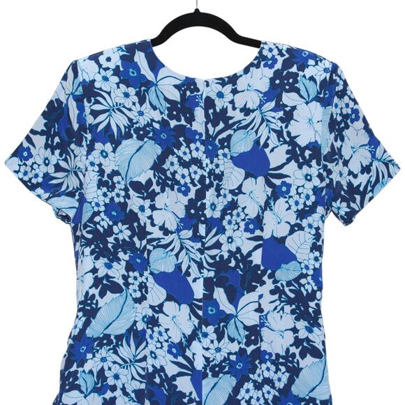 Vintage 100% Silk Appleseed’s Midi Wrap Dress Size 16 Floral Blue - Picture 8 of 9